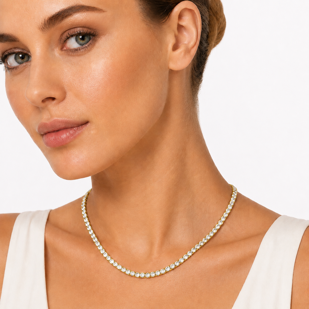 4 prong tennis necklace