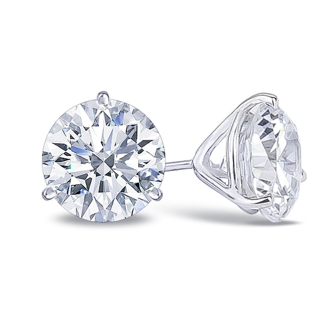 Lab diamond studs  E-VS1 · 14K gold · Martini 3-prong