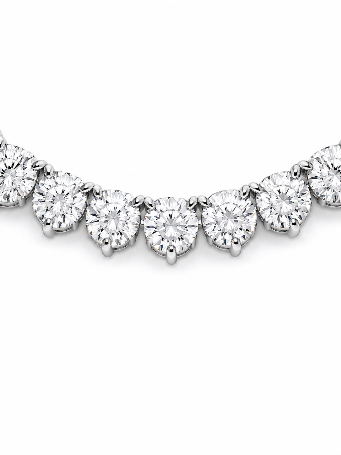 3 prong tennis necklace