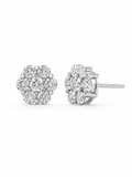 Lab-grown diamond flower earrings