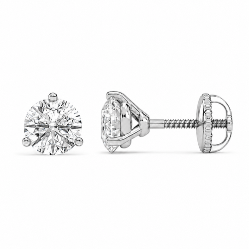 Lab diamond studs  E-VS1 · 14K gold · Martini 3-prong